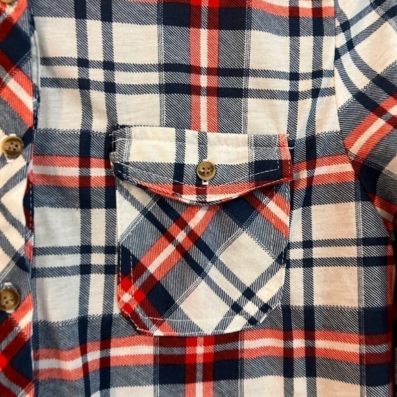 Passport Plaid Button Up Down Shirt Large L Long Sleeves Rodeo Blue Western - Picture 3 of 6